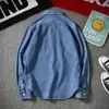 Camisa de mezclilla de primavera y otoño para hombre, estilo coreano, corte ajustado, manga larga, para pareja, moderna, guapa, para estudiante, chaqueta delgada