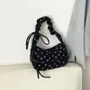 Bolso de Pana con Forma de Corazón para Mujer 2026 Nuevo de Moda Bolso de Hombro Único Bolso con Cordón Plegable Correa Elástica Bolso Transversal