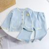 Traje de Primavera para Niñas Celebridad de Internet Estilo Fragante Abrigo Conjunto de Dos Piezas de Moda de Estilo Coreano para Bebés Niñas en Primavera y Otoño