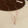 Collar de Flor de Circonia Ovalado Estilo Corte Francés Cadena para Clavícula Personalizado Lujo Ligero Gama Alta Venta al por Mayor