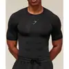 Camiseta Deportiva de Fitness de Secado Rápido Transpirable Elástica Ajustada de Manga Corta con Estampado de Hielo Casual para Gimnasio Running