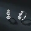 Pendientes de Plata de Ley S925 Transfronterizos Fila Ins Diamante Nicho Lujo Accesible Pendientes de Gama Alta Pendientes de Moissanita Fabricante Stock Disponible