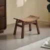 Banqueta Pequena de Nogueira Preta Cadeira Infantil Banco para Trocar Sapatos Banqueta Baixa Doméstica Banco Simples e Fofo para Crianças Todo em Madeira Maciça