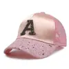 Gorra para Niños Estilo Coreano Moda Tendencia Letra A Letra D Gorra de Béisbol con Lentejuelas Ajustable Transpirable Sombrero para el Sol