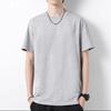Camiseta de manga corta de verano para hombre, venta al por mayor de fábrica, para jóvenes y mediana edad, moderna, informal, combinable, holgada, de media manga, de color liso