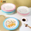 Plato para Dumplings Redondo con Drenaje Wuhe Grado Alimenticio Melamina Doble Capa Disco Extraíble Hogareño Comercial Plato para Snacks Frutas