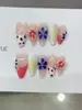 Nai Zi Unhas Usáveis Puramente Feitas à Mão Novo Modelo Outono/Inverno B273 Pintadas à Mão Esculpidas Estilo Francês Modelo de Exportação Adesivos de Unha Elegantes