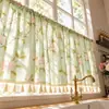 Cortinas Florales Estilo Retro Francés Americano Dormitorio Sala de Estar Balcón Ventana Saliente Cocina Cortinas Blackout Media Cortinas Cortinas de Puerta Cortinas Pequeñas Cortas