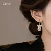 Pendientes de Flor de Perla con Circonita Francesa Ultra Brillante Pendientes Largos de Lujo Ligero con Aspecto de Alta Gama Pendientes de Moda con Temperamento Accesorios de Pendientes Retro para Mujer