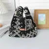 Bolso de Mano Retro de Felpa para Otoño e Invierno, Bolso de Muñeca Moderno y Casual, Bolso de Compras Portátil, Bolso Pequeño de Lona Versátil
