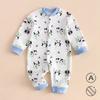 Ropa para recién nacido primavera y otoño clase a algodón puro manga larga mameluco sin costuras mameluco para bebé estampado ropa de casa