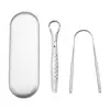 Raspador de Lengua en Forma de U de Acero Inoxidable Limpiador de Recubrimiento Lingual Removedor de Mal Aliento Herramienta para Eliminar Recubrimiento Lingual Herramienta de Limpieza Lingual