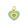 Moda Europea y Americana Tendencia Colgante de Corazón DIY Serie Gota de Aceite de Acero Inoxidable Accesorios Horno Vacío Galvanoplastia Color Duradero