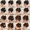 Pinza de tiburón de tamaño mediano para mujeres con cabello fino, para crear un recogido de media altura elegante, pinza de garra sofisticada y delicada para la parte posterior de la cabeza