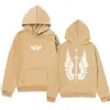 Sudadera con capucha de diseño de marca moderna, estampado de ala americana Hip-Hop, simple y versátil