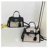 Bolsos estilo nuevo candado bolso Kelly, bolso de mano de moda europeo y americano con bloques de color para mujer, bolso cruzado de hombro texturizado y empalmado