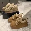 Sapatos de algodão com sola grossa para mulheres, para uso externo no inverno, novos da moda 2026, botas de neve slip-on, estilo Birkenstock retrô com forro de fleece