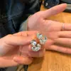 Brincos de Zircônia Cúbica Super Brilhantes para Mulheres, Moda Coreana e Japonesa, Estilo de Luxo, Novo Estilo Tendência de Celebridade da Internet, Brincos Exquisitos Versáteis