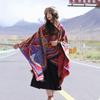 Xale de estilo étnico para turismo em Xinjiang Xizang inverno Novo cachecol grosso quente de malha capa com capuz feminina em estoque