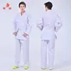 Uniforme Branco de Karatê com Bordado Imprimível para Homens e Mulheres Adultos, Uniforme de Treino de Poliéster para Kata