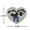 Parches Adhesivos de Personaje de Dibujos Animados Bordados de Colores para Deporte, Fitness, Levantamiento de Pesas, Chica Experta, Insignia de Parche de Animales Lindos