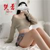 Fan Lei Lencería Sexy Suéter de Hombros Descubiertos Uniforme Conjunto de Tentación Uniforme Pijama de Deseo Puro para Mujer 02