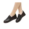 Zapatos casuales de cuero para mujer, slip-on, suela blanda, para primavera y otoño, antideslizantes, talla grande para mamás, tallas 36-42