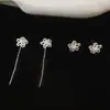 Pendientes de Alambre con Borla Larga y Flor Calada para Primavera y Verano para Mujer, Pequeños, Frescos, Versátiles, de Gama Alta, Pendientes de Lujo Accesible de Nicho