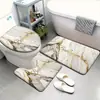 Juego de tres piezas para baño y WC Amazon transfronterizo, alfombrilla absorbente para suelo de baño, alfombrilla decorativa para WC de mármol de franela