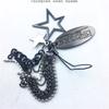 Logo con letras creativo estrella de cinco puntas hueca llavero cuerda para tapón de auriculares accesorios accesorios para funda de teléfono móvil decoraciones