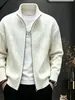 Nueva colección otoño/invierno: Cárdigan de punto trenzado ligero y lujoso con cuello alto y cremallera, suéter versátil de manga larga, prenda de abrigo informal