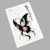 Pegatinas de tatuaje temporales para brazo de flores estilo oscuro en blanco y negro con diseños de mariposa, lobo, tigre, calavera y rosa, impermeables, de larga duración, pegatinas de tatuaje desechables