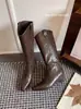 Otoño/Invierno 2026 Punta Puntiaguda Aumentador de Altura 5cm Botas Vaqueras Western para Mujer Temperamento Retro Caña Alta Botas de Jinete Adelgazantes Botas Largas