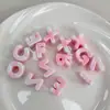 Letra de gradiente bicolor acrílico agujero horizontal cuenta hecho a mano diy cadena de teléfono llavero colgante adorno material