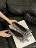 Novos Sapatos Femininos Rasos de Bico Fino para Outono 2025 com Borda Baixa, Laço, Solado Macio, Sapatos Femininos da Moda