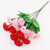 Flores Artificiales al por Mayor, 12 Claveles, Flores de Seda, Cajas de Flores, Estanques de Flores, Macizos de Flores, Arreglos Florales, Ramos de Boda para el Hogar