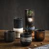 Vasos Isotérmicos Japoneses Transfronterizos Cocina de Sushi Comercial Vajilla de Cerámica Copa de Agua Recta de Pie Alto Retro Venta al por Mayor