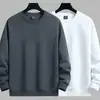 Sudadera para hombre, estilo primavera y otoño, cuello redondo sin capucha, camiseta básica de manga larga, top versátil casual holgado, ropa para hombre