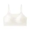 Sujetador Invisible de Seda de Hielo para Mujer, Push-Up para Busto Pequeño, Engrosado para Mejorar la Apariencia, Soporte Lateral del Pecho, Anti-Exposición, Sujetador Deportivo Blanco para Belleza de Espalda