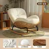 Mecedora Individual para Balcón del Hogar, Sillón Lounge de Ratán Langosta, Silla de Ratán de Ocio Perezoso de Moda para Sala de Estar al Aire Libre