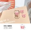 Celebridad de Internet Crema Rosa Lazo Joyería para Uñas Textura Metálica Corazón Oso Serpiente Cruz Decoración de Uñas