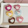 Bonita Nueva Pinza para el Cabello de Acrílico con Forma de Corazón Estéreo de Doble Capa y Gato Kt Ins Dulce Estilo Girly Corazón Flequillo Tocado de Dibujos Animados