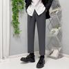 Pantalones occidentales de verano para hombre, estilo coreano, ligeros, ajustados, rectos, informales, de moda, sin planchado, de nueve puntos