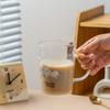 Taza de Leche con Escala de Dibujos Animados Vidrio de Borosilicato Alto Resistente a Altas Temperaturas Taza de Agua para el Hogar de Alto Valor Taza de Agua Calentable en Horno de Microondas