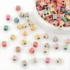 Cuentas de Letras Inglesas Digitales Acrílicas DIY para Niños Accesorios para Joyería Cuentas Sueltas Cuentas Cuadradas Fabricante Venta al Por Mayor