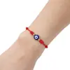 Pulsera Trenzada Roja Ajustable Ojo Maligno con Amuleto Ojo Turco Azul