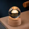 Madera Maciza Bola de Cristal Giratoria Luz de Noche Cielo Estrellado Adorno de Escritorio Creativo Artesanía Temporada de Graduación Regalo Personalizado
