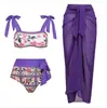 Traje de Baño Conservador Conjunto Europeo y Americano 2025 Cubre Vientre Delgado Vacaciones Playa Aguas Termales Bikini Conjunto Retro Francés