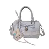 Bolsa Boston Fashionable e de Alta Qualidade Estilo Coreano com um Toque Girly de Nicho, Bolsa de Mão com Laço para o Dia a Dia, Bolsa de Ombro e Transversal