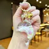 Llavero Creativo Serie Océano Relleno de Aceite Pez Payaso Estrella de Mar Pez Pequeño Colgante de Bolso Decoración de Llavero